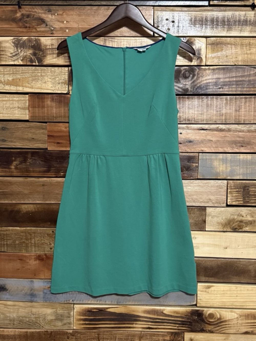 Boden Green V-Neck Sleeveless Fit & Flare Dress US 10P EUC WH774